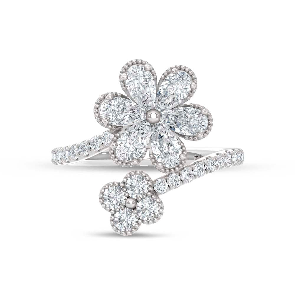 14K White Gold Lab Grown Diamond 2 Ct.Tw. Fashion Ring