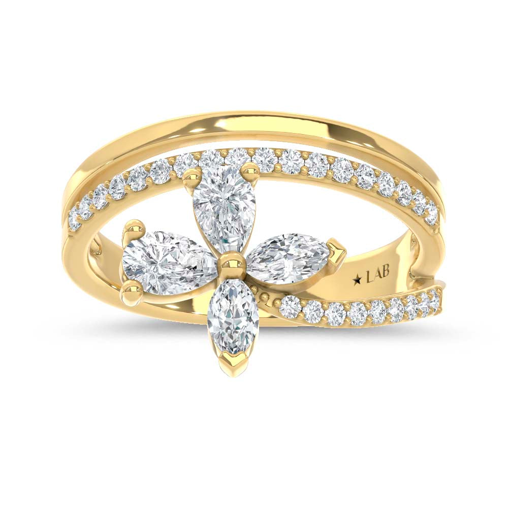 14K Yellow Gold Lab Grown Diamond 3/4 Ct.Tw. Fashion Ring