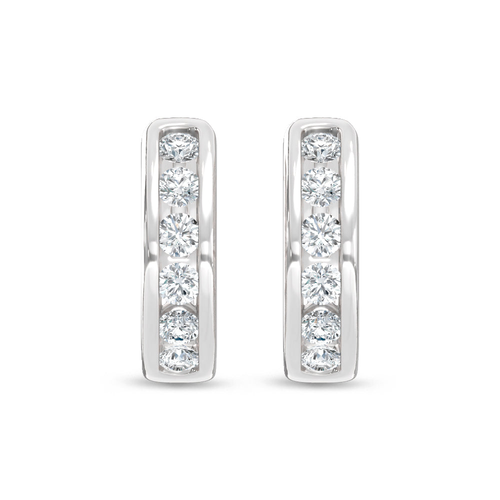 14K White Gold Lab Grown Diamond  1 Ct.Tw. Hoop Earrings