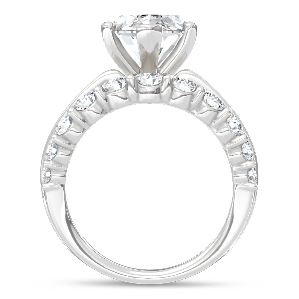 14K White Gold Lab Grown Diamond  9 Ct.Tw. Marquise Shape Engagement Ring