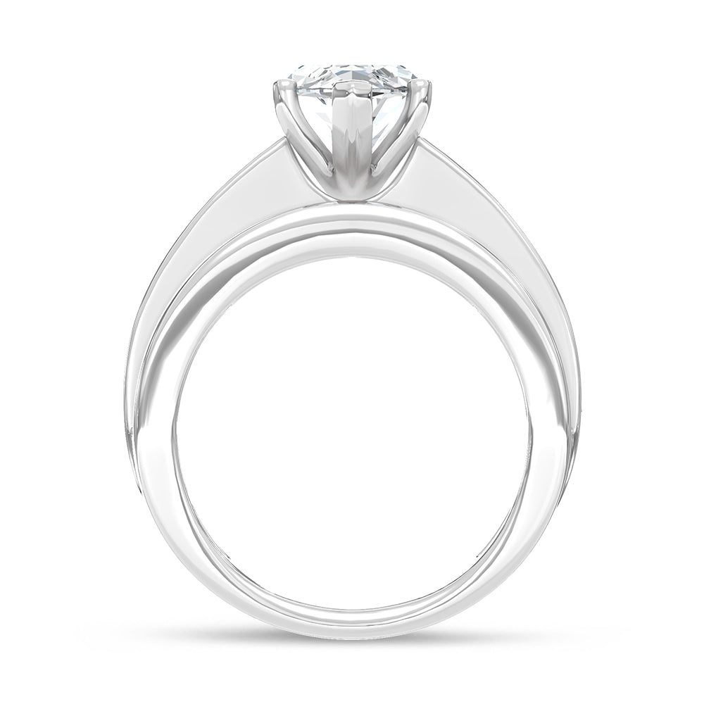 14K White Gold Lab Grown Diamond 5 1/2 Ct.Tw. Engagement Ring (Marquise Canter)