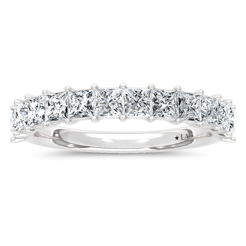 14K White Gold Lab Grown Diamond  1 3/4 Ct.Tw. Princess Band