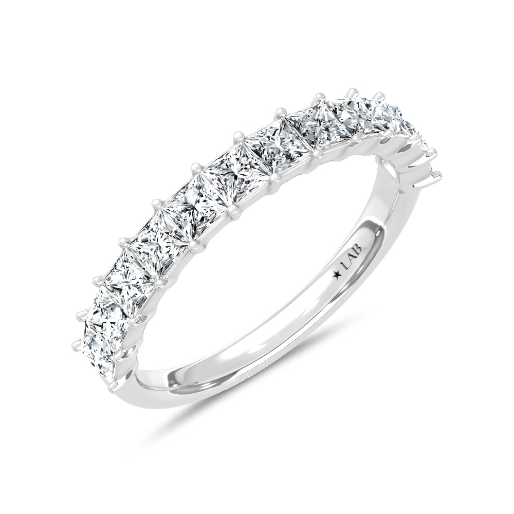 14K White Gold Lab Grown Diamond  1 3/4 Ct.Tw. Princess Band