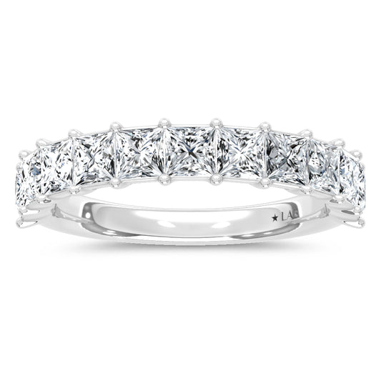 14K White Gold Lab Grown Diamond  2 1/2 Ct.Tw. Princess Band