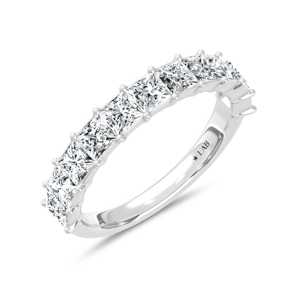 14K White Gold Lab Grown Diamond  2 1/2 Ct.Tw. Princess Band