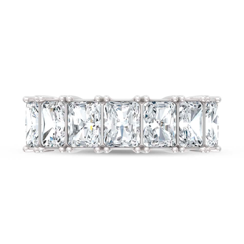 14K White Gold Lab Grown Diamond Radiant Cut Shape 4 Ct.Tw. Half Way Band