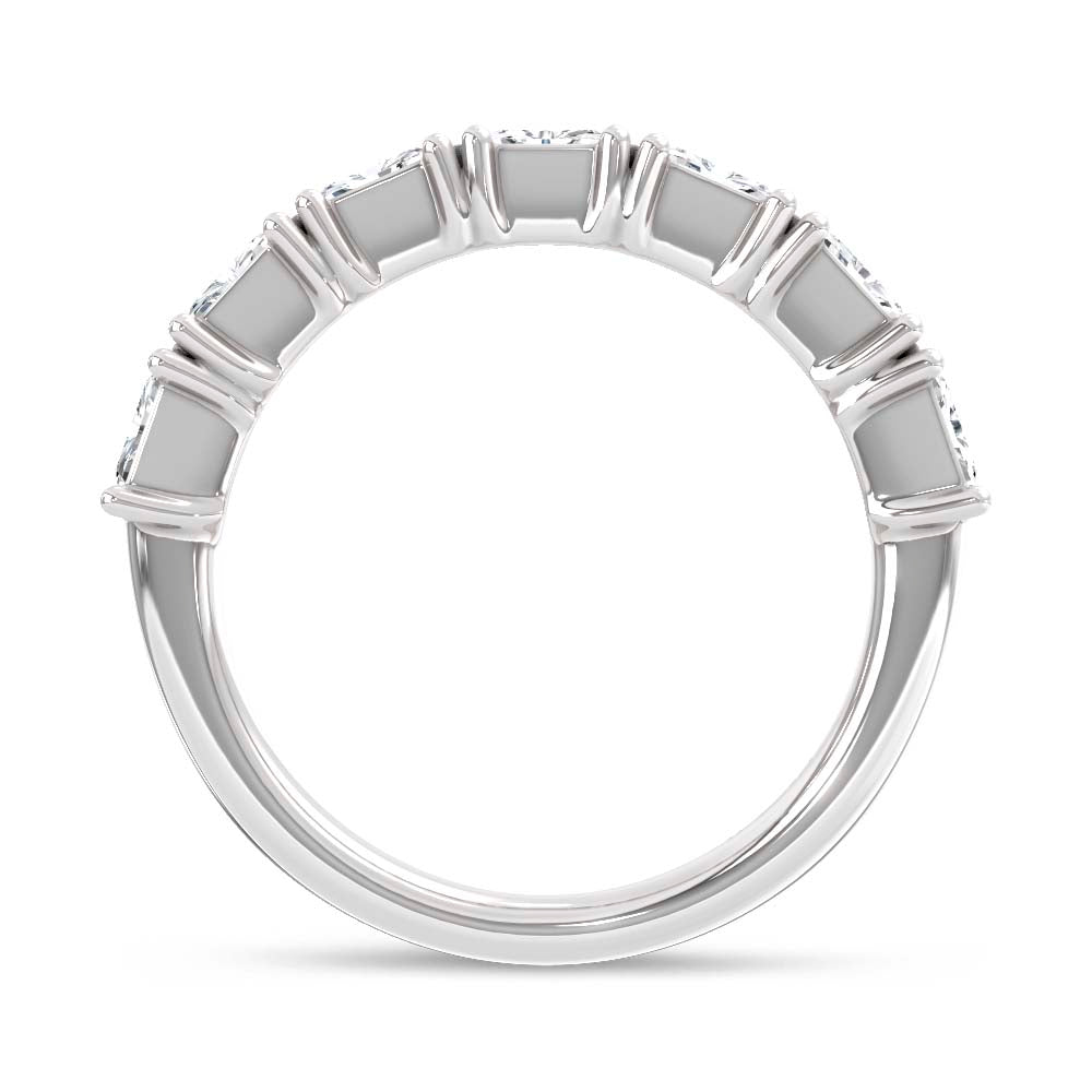 14K White Gold Lab Grown Diamond Radiant Cut Shape 4 Ct.Tw. Half Way Band