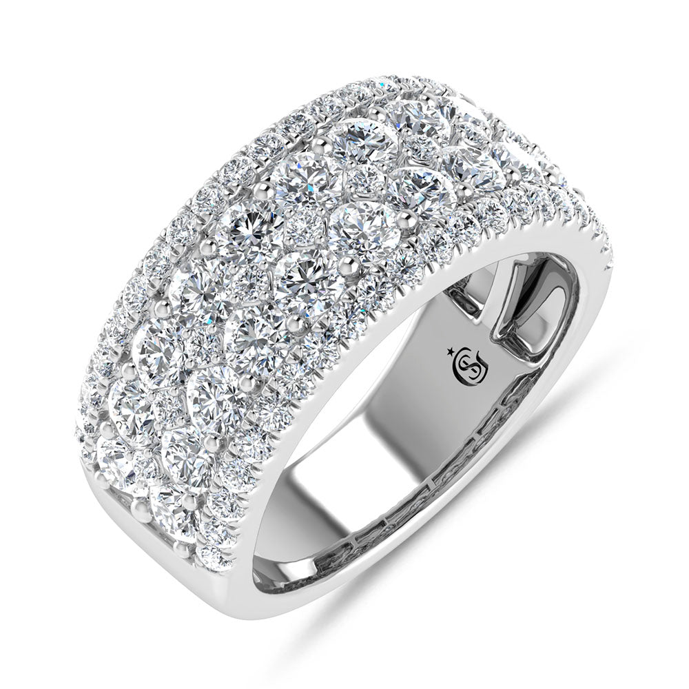 14K White Gold 2 1/4 Ct.Tw. Labgrown Diamond Fashion Band