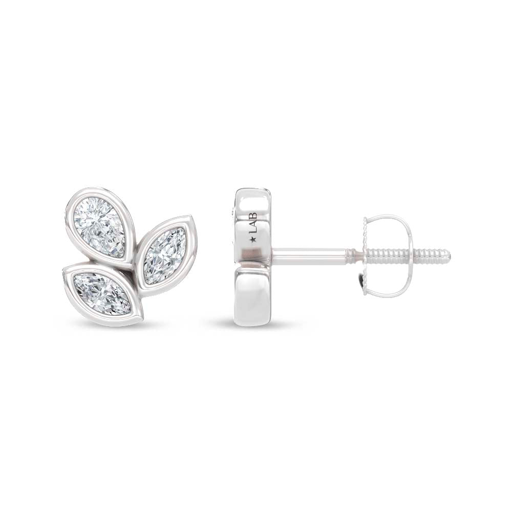 14K White Gold Lab Grown Diamond  1/2 Ct.Tw. Fashion Earrings