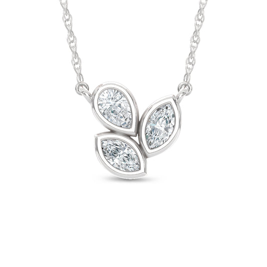14K White Gold Lab Grown Diamond  1/3 Ct.Tw. Fashion Necklace