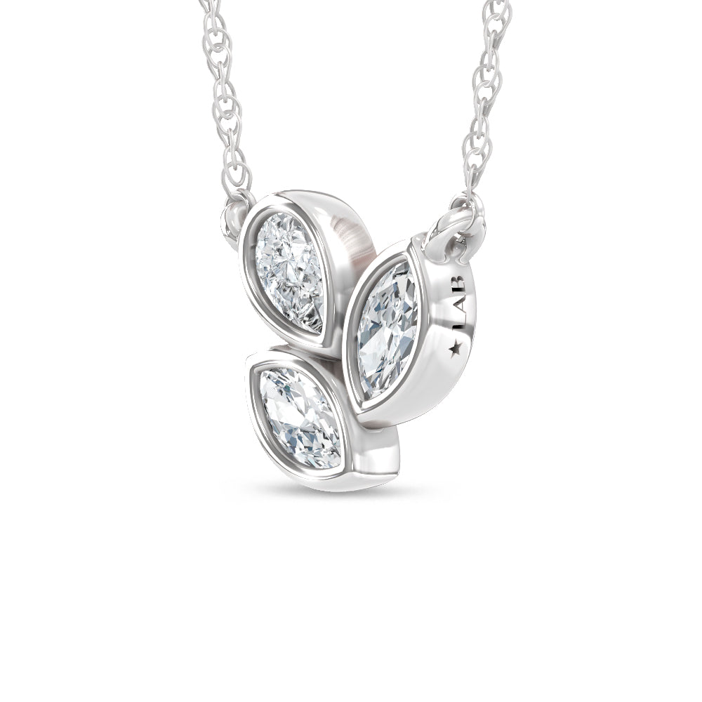 14K White Gold Lab Grown Diamond  1/3 Ct.Tw. Fashion Necklace