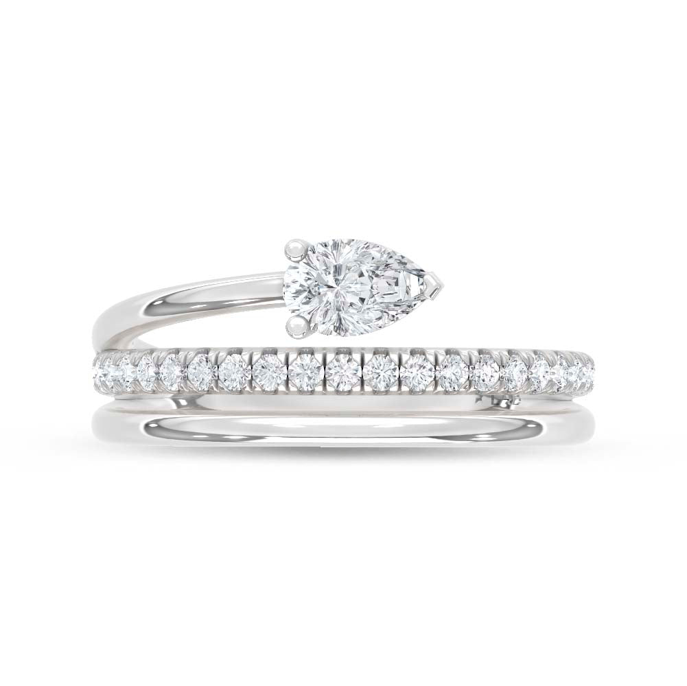 14K White Gold Lab Grown Diamond  1/2 Ct.Tw. Fashion Ring