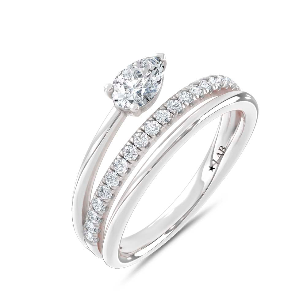 14K White Gold Lab Grown Diamond  1/2 Ct.Tw. Fashion Ring