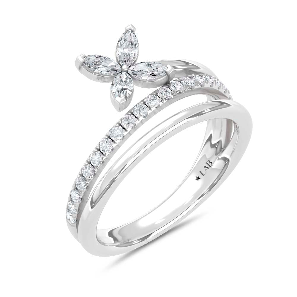14K White Gold Lab Grown Diamond  1/2 Ct.Tw. Fashion Ring