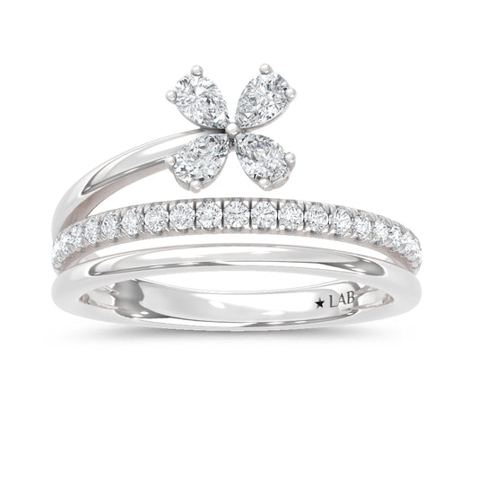 14K White Gold Lab Grown Diamond  1/2 Ct.Tw. Fashion Ring