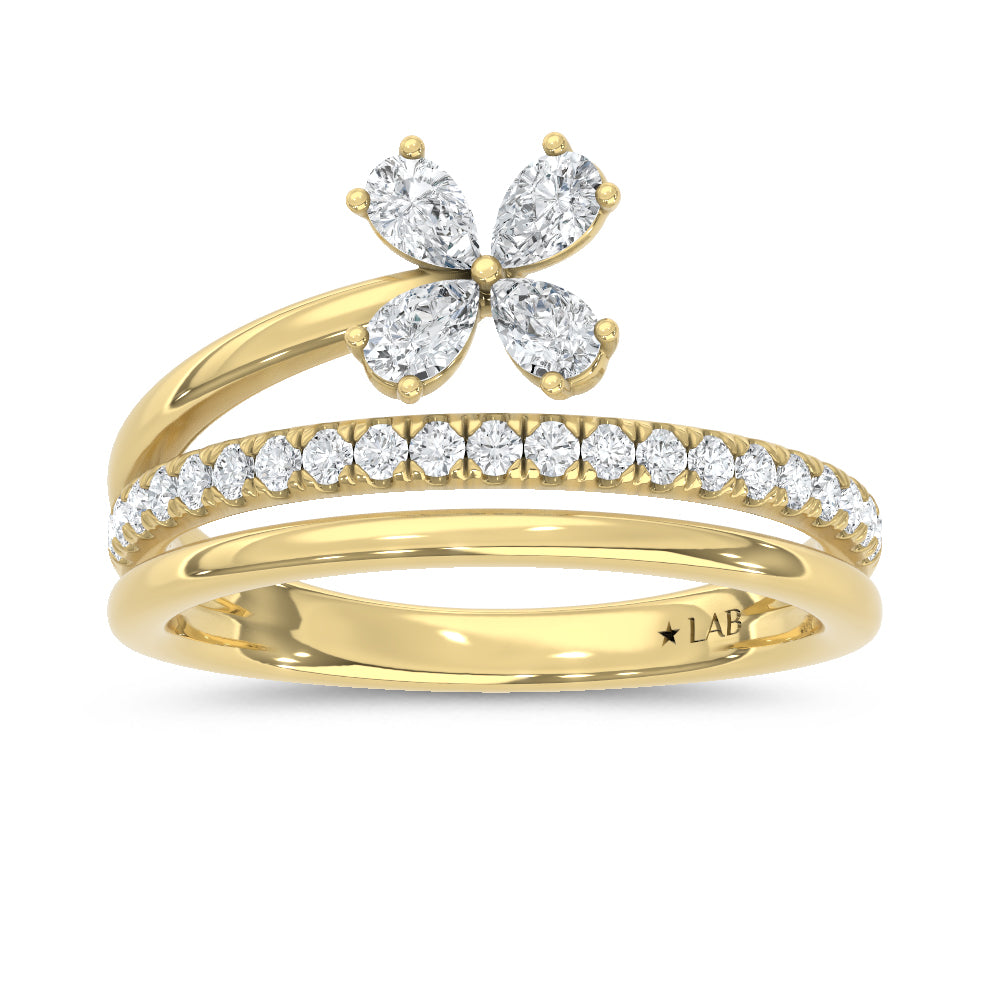 14K Yellow Gold Lab Grown Diamond  1/2 Ct.Tw. Fashion Ring