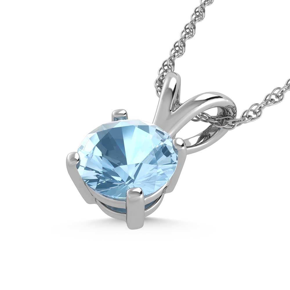 14K White Gold Lab Grown Blue Diamond 1 Ct.Tw. Solitaire Pendant