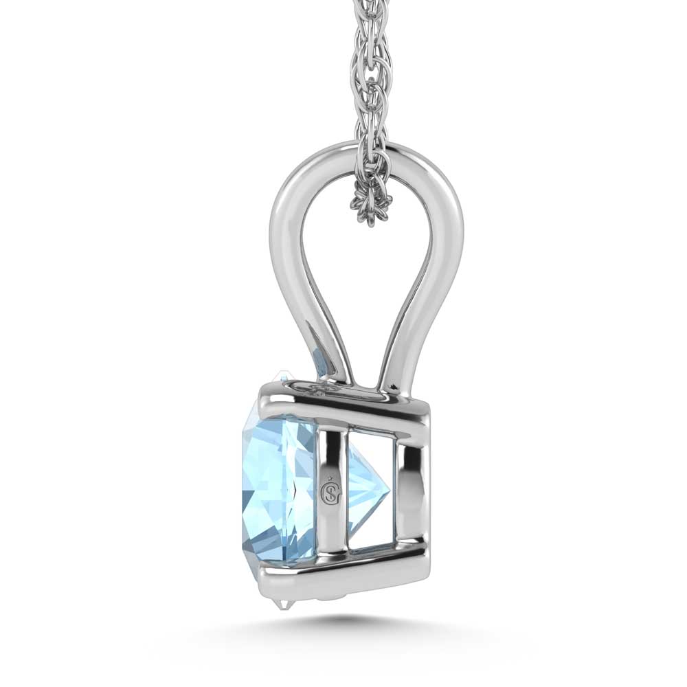 IGI Certified 14K White Gold Lab Grown Blue Diamond 1 1/2 Ct.Tw. Solitaire Pendant