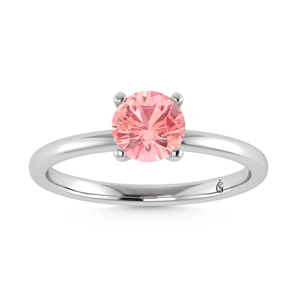 IGI Certified 14K White Gold Lab Grown Pink Diamond 1 1/2 Ct.Tw. Solitaire Ring