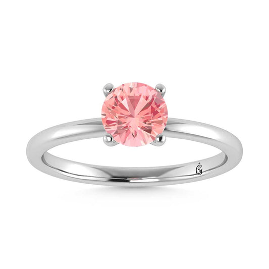 IGI Certified 14K White Gold Lab Grown Pink Diamond 1 1/2 Ct.Tw. Solitaire Ring