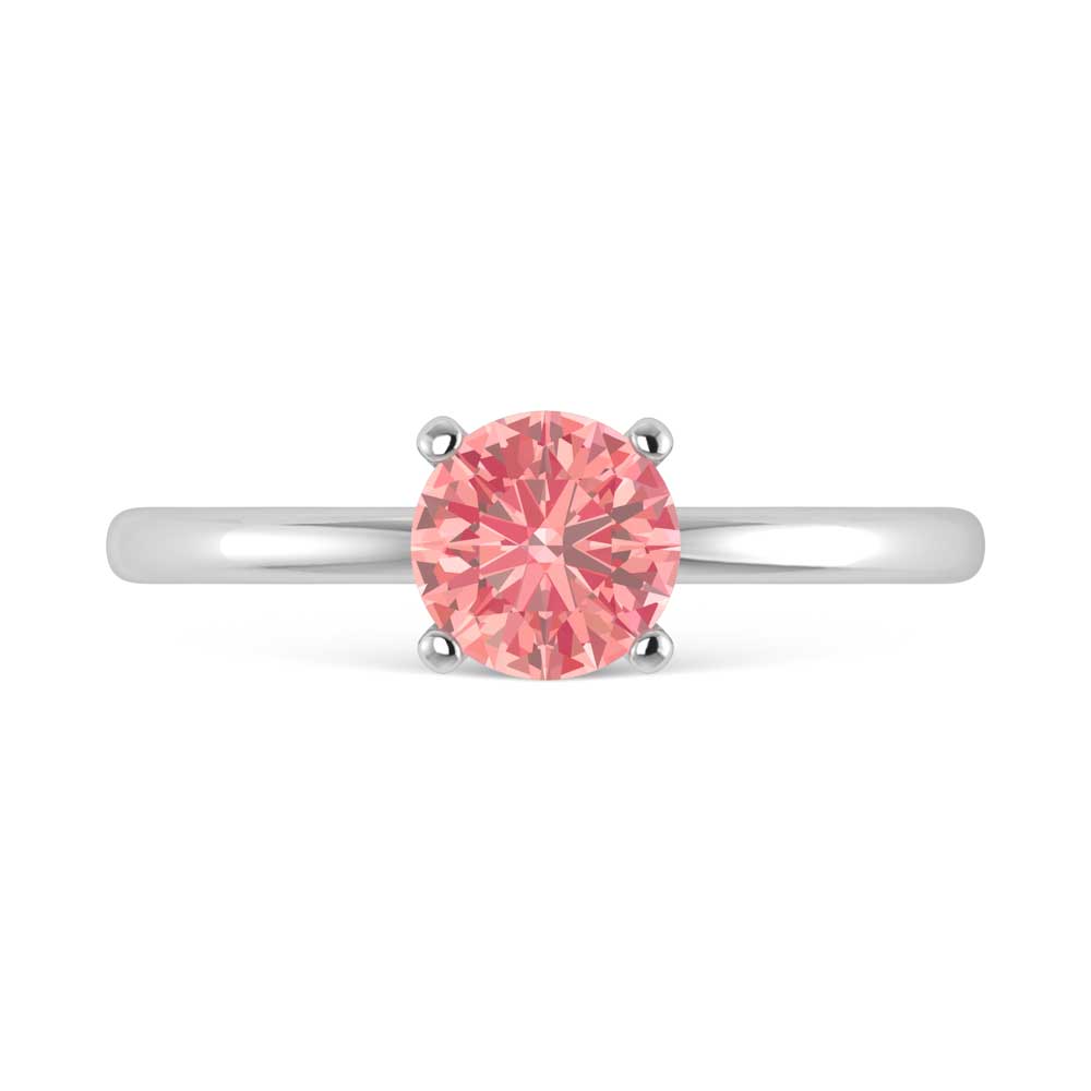 IGI Certified 14K White Gold Lab Grown Pink Diamond 1 1/2 Ct.Tw. Solitaire Ring