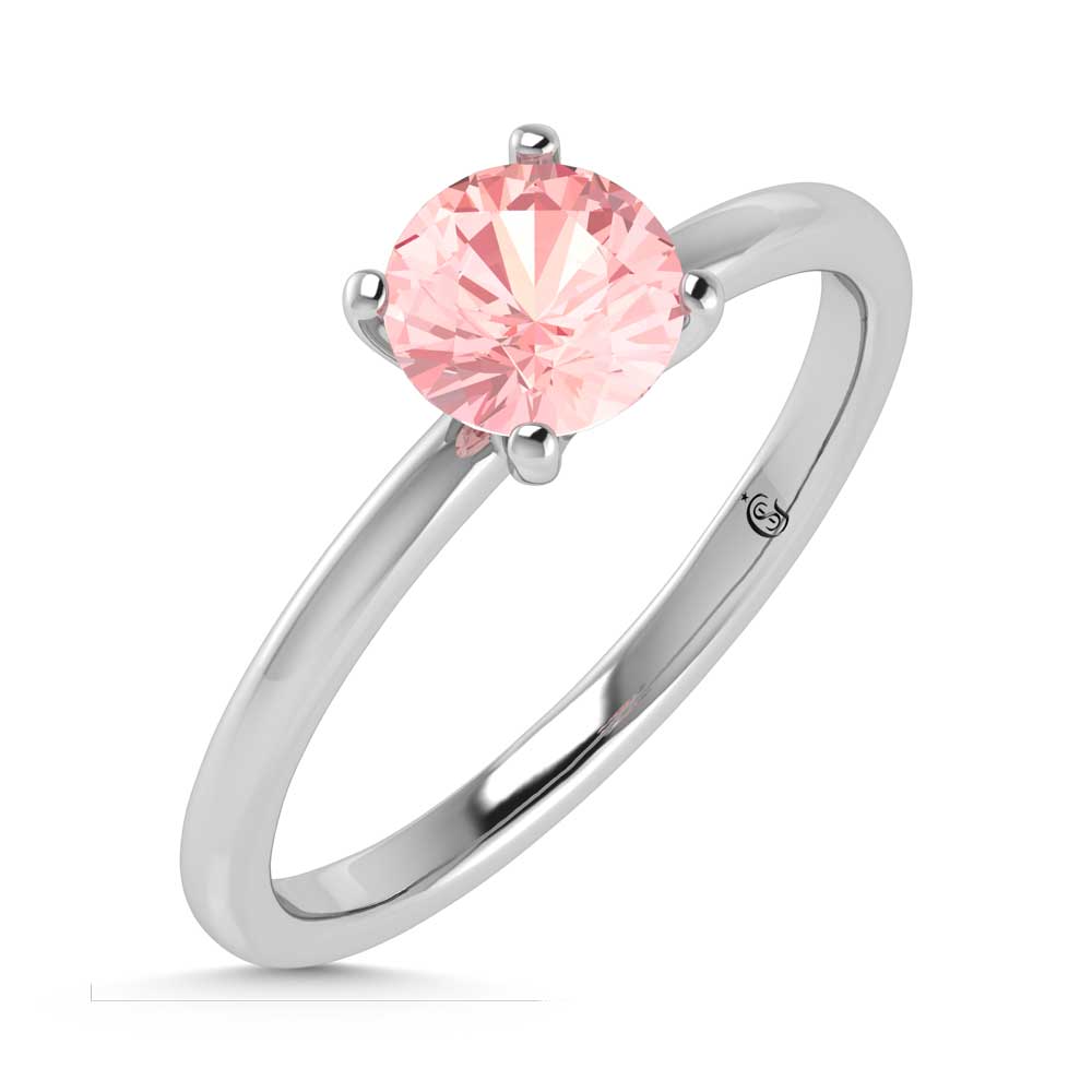 IGI Certified 14K White Gold Lab Grown Pink Diamond 1 1/2 Ct.Tw. Solitaire Ring