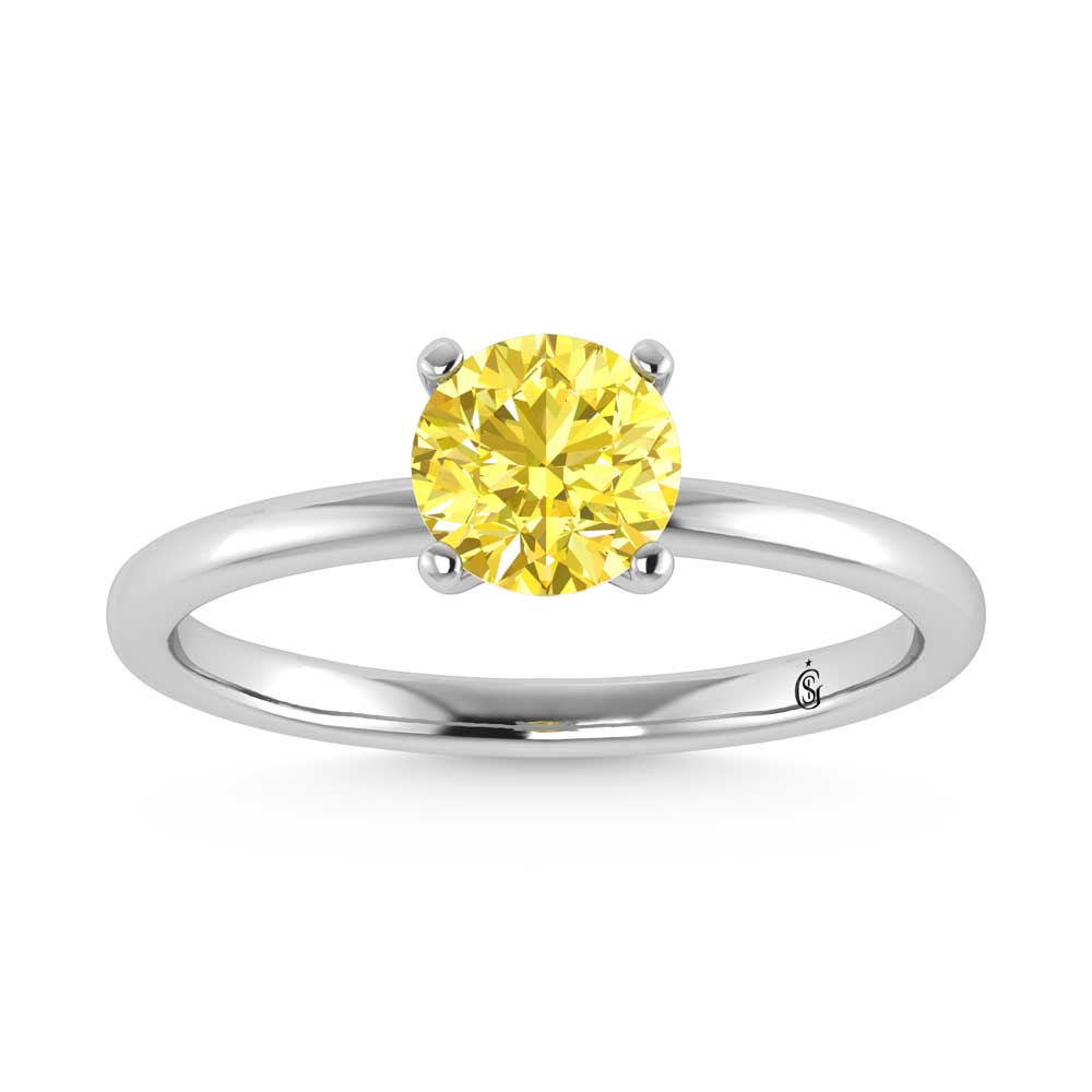 IGI Certified 14K White Gold Lab Grown Yellow Diamond 2 Ct.Tw. Solitaire Ring