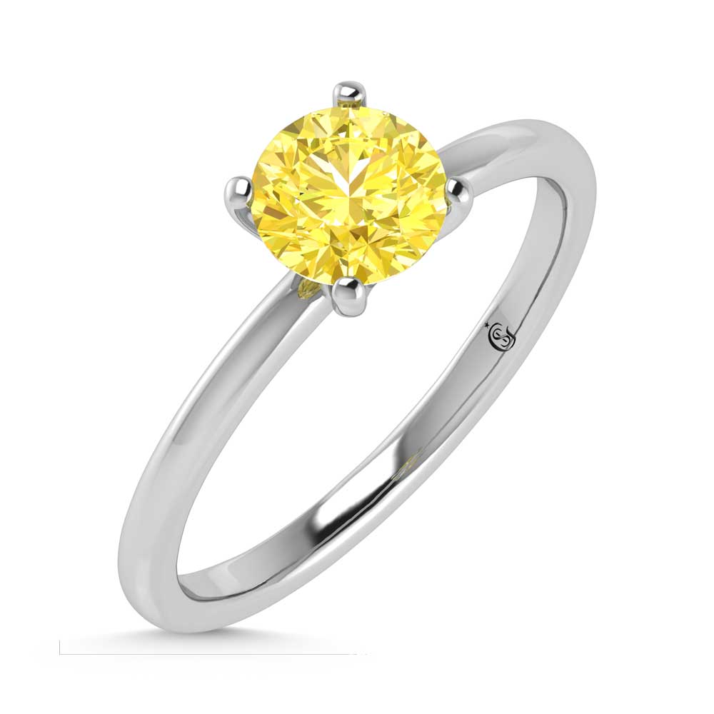 IGI Certified 14K White Gold Lab Grown Yellow Diamond 2 Ct.Tw. Solitaire Ring