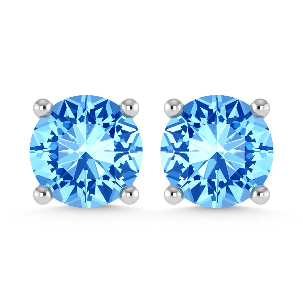 14K White Gold Lab Grown Blue Diamond 3/8 Ct.Tw. Stud Earrings