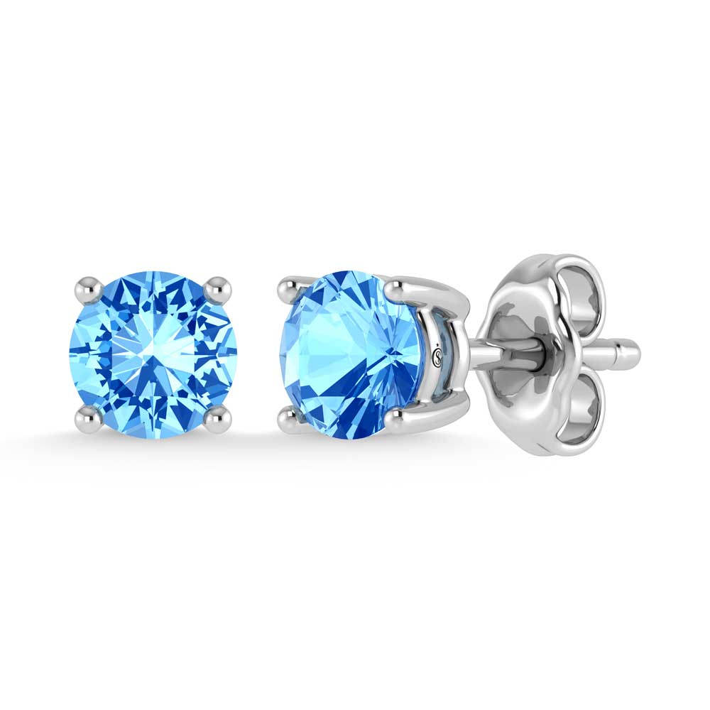 14K White Gold Lab Grown Blue Diamond 1/4 Ct.Tw. Stud Earrings
