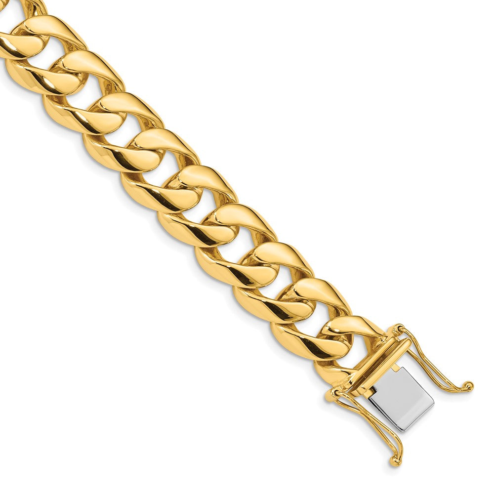 14k 13.4mm Hand-polished Rounded Curb Link (Per Inch)