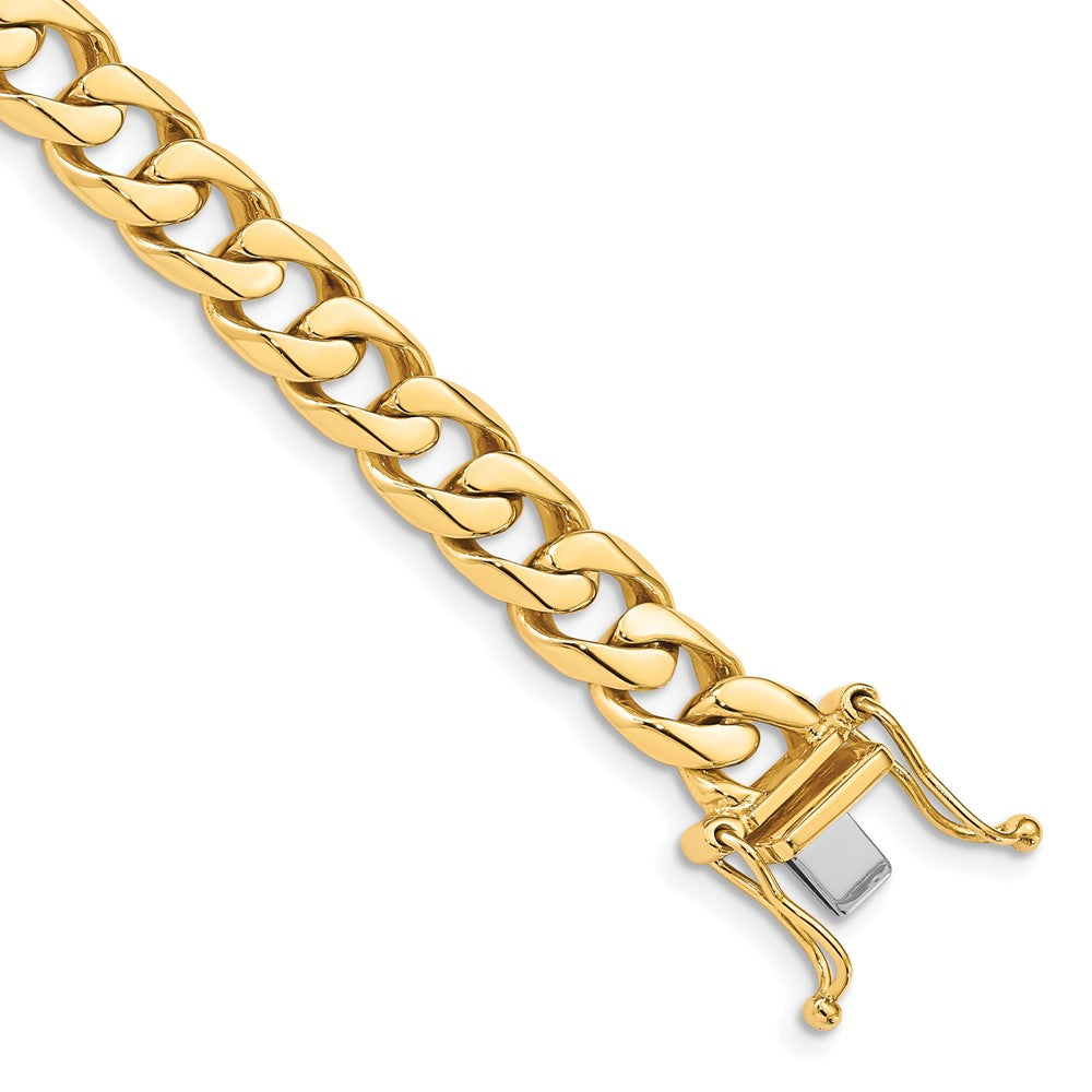 14k 7.5mm Hand-polished Flat Beveled Curb Chain (Per Inch)
