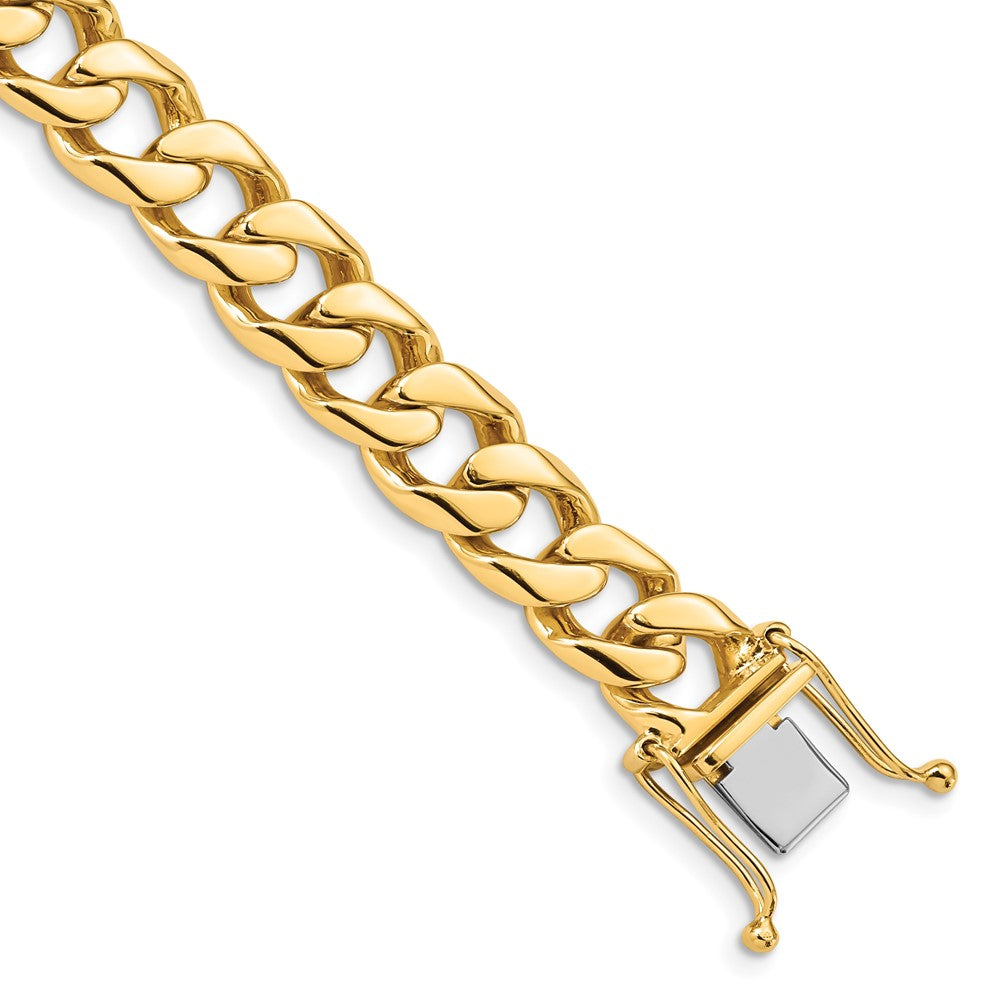 14k 9.7mm Hand-polished Flat Beveled Curb Chain (Per Inch)