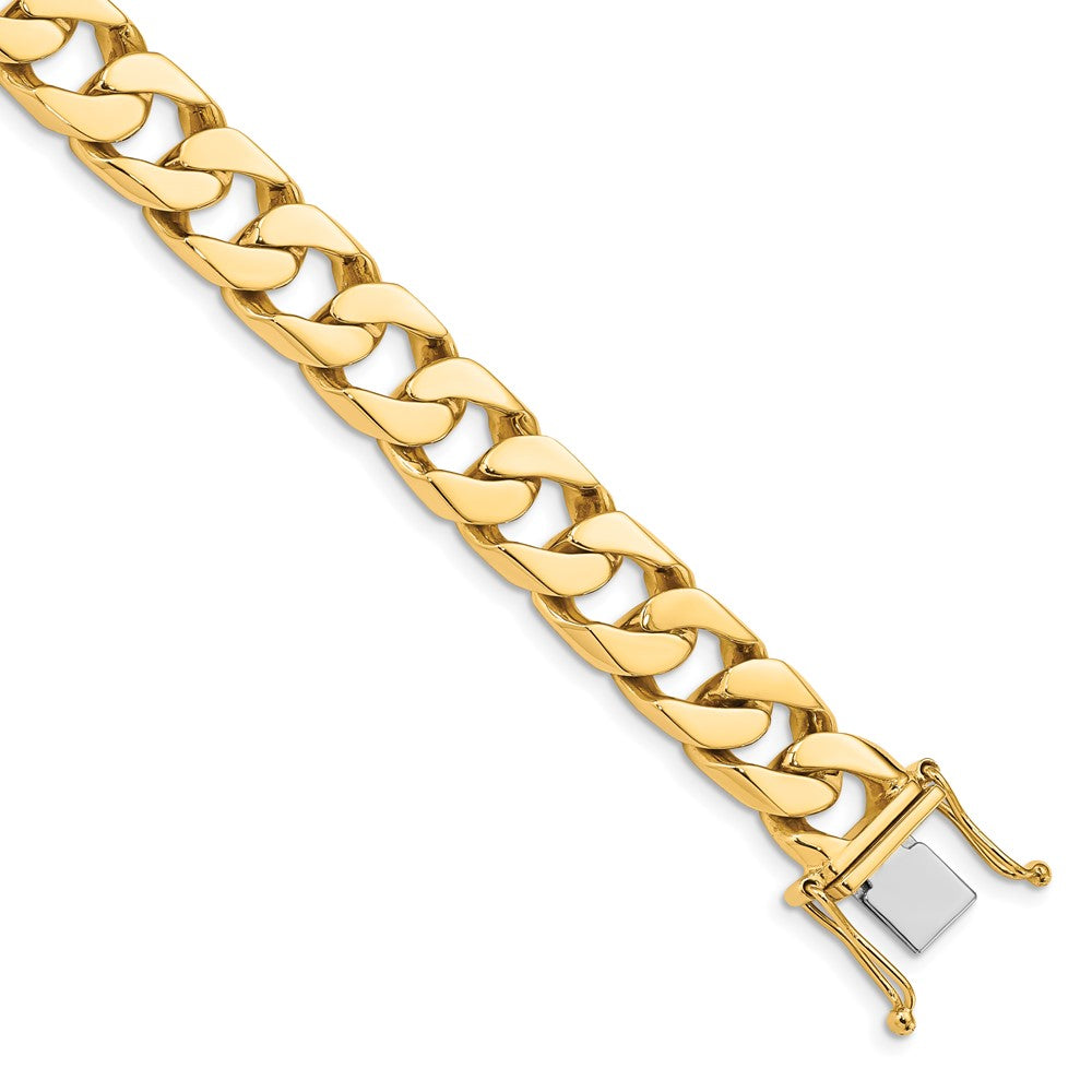 14K 10.6mm Hand-polished Flat Beveled Curb Link (Per Inch)