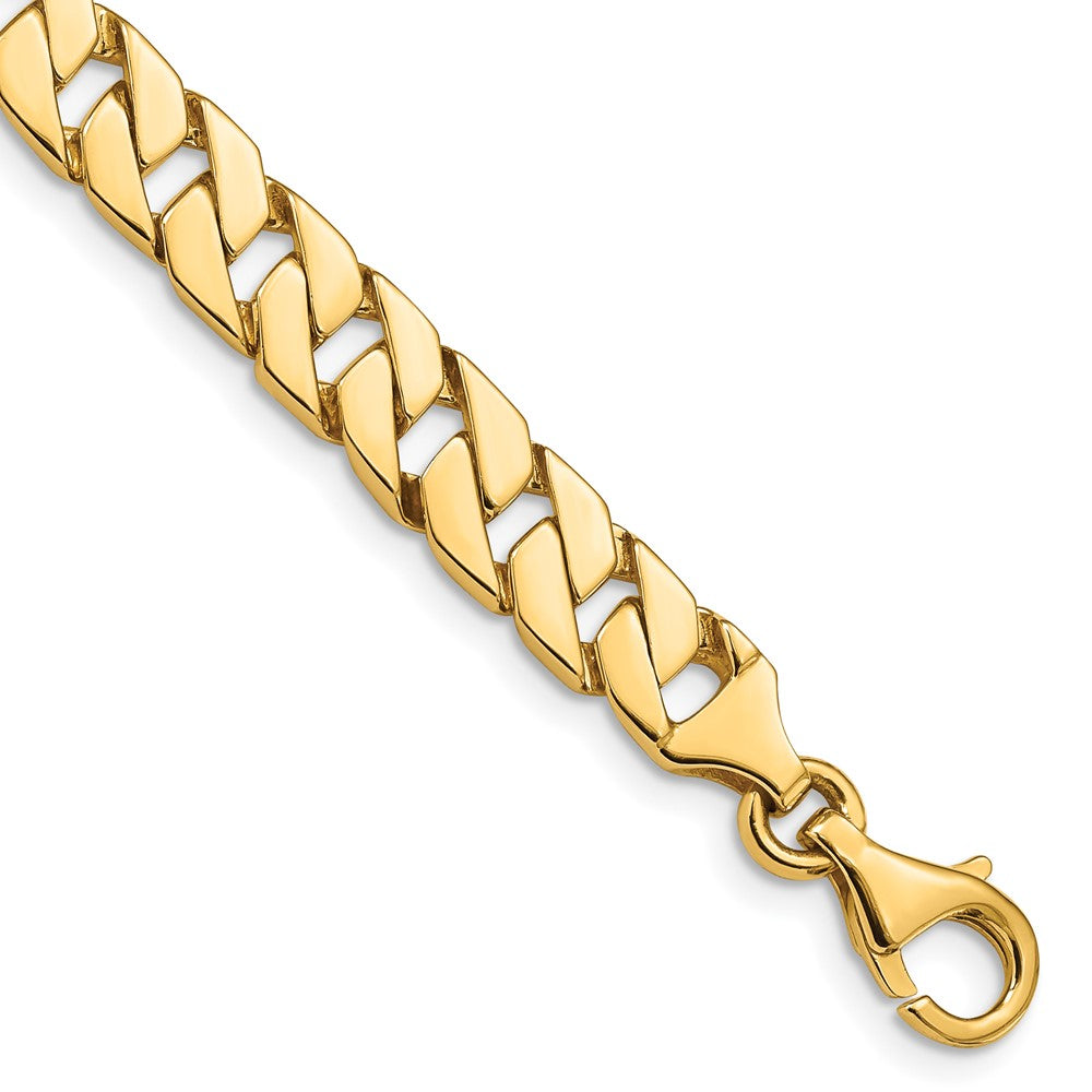 14k 7.4mm Hand-polished Fancy Link Chain