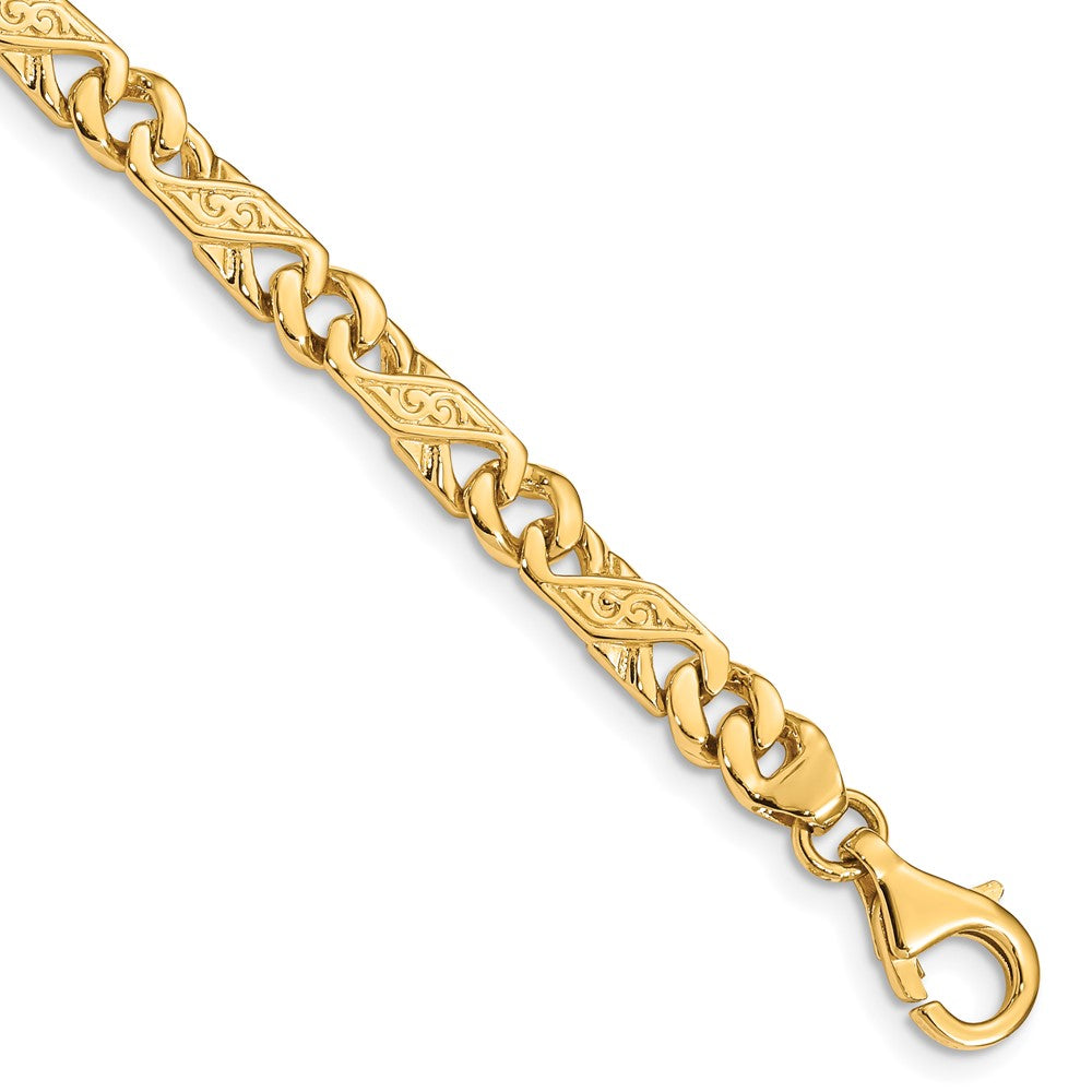14k 5.5mm Hand-polished Fancy Link (Per Inch)
