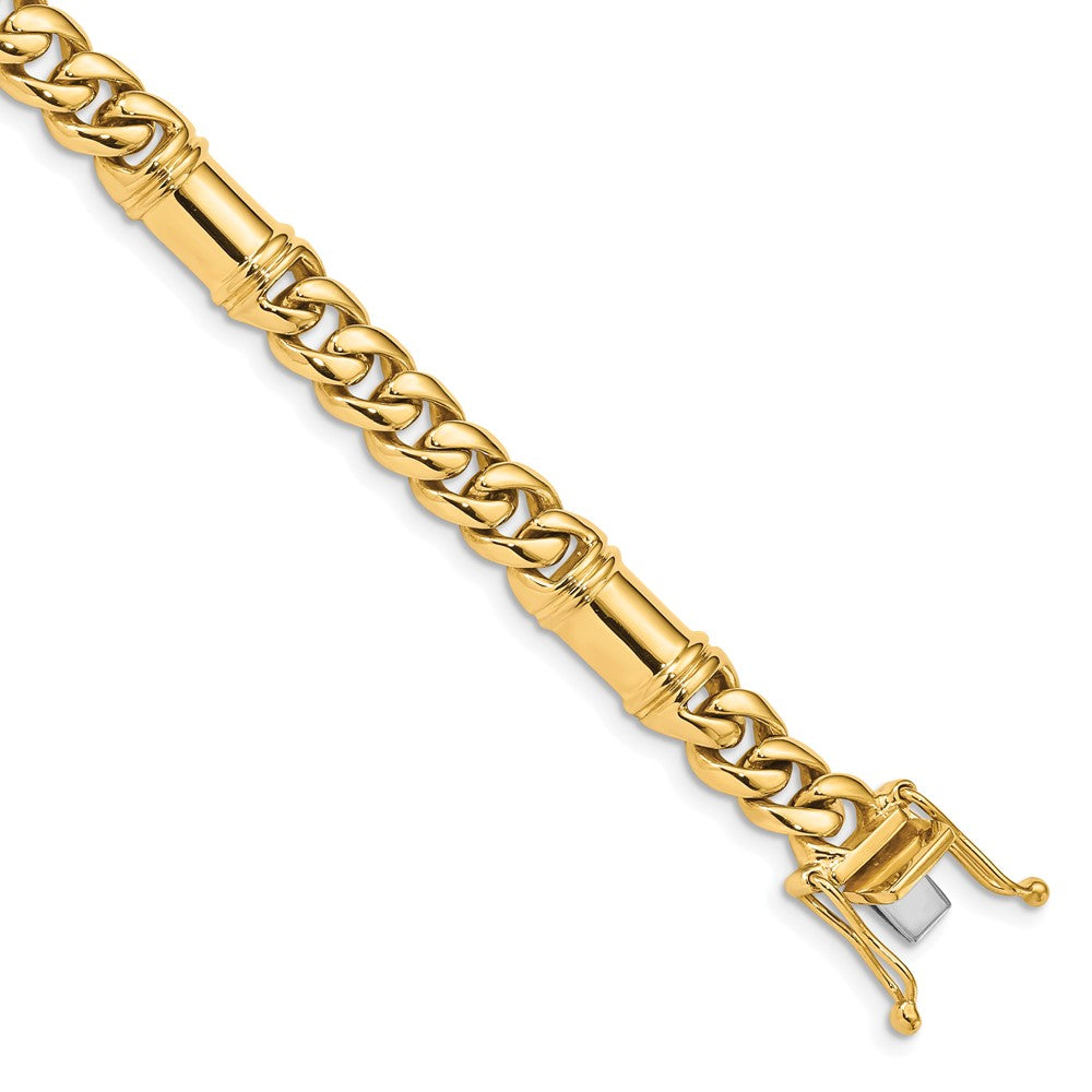 14K 7.5mm Hand-polished Fancy Link (Per Inch)