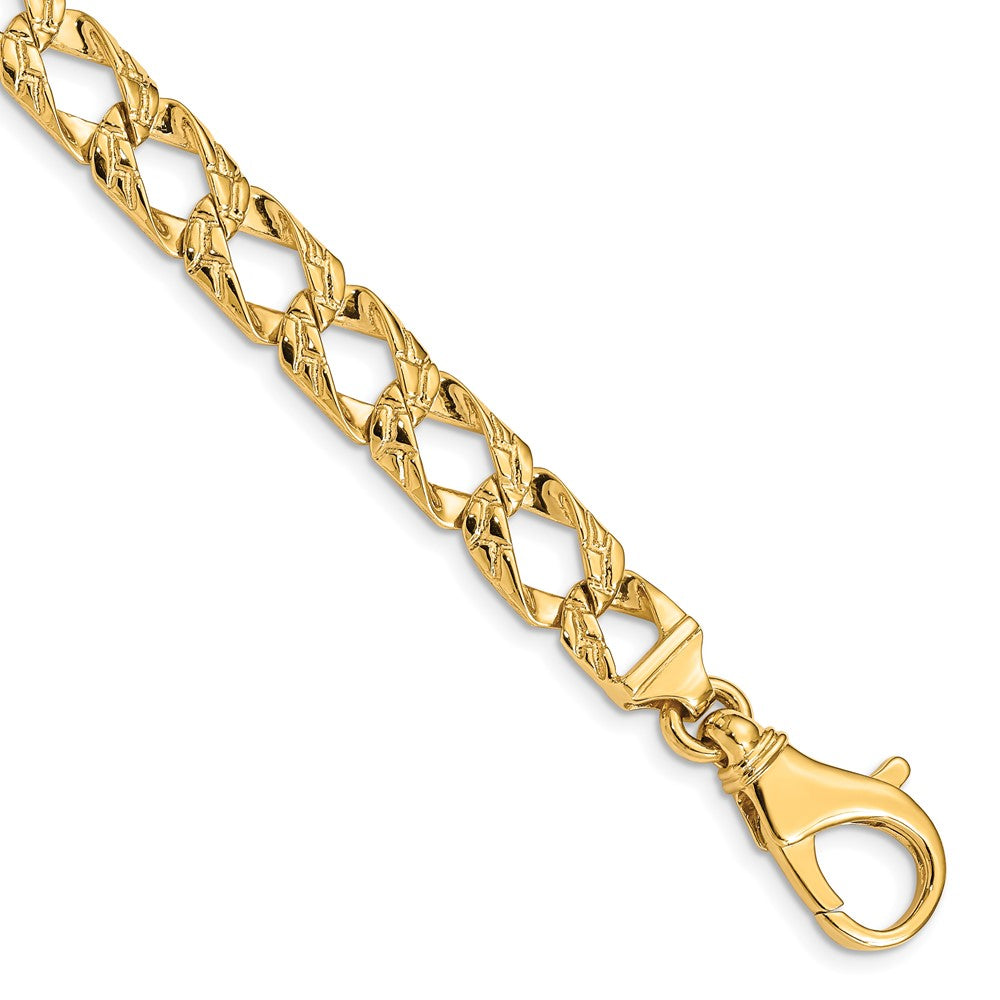 14k 8.6mm Hand Polished Fancy Link Chain (Per Inch)