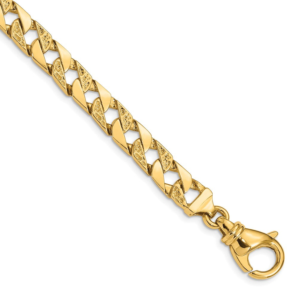14K 7.5mm Hand Polished Fancy Link Chain (Per Inch)