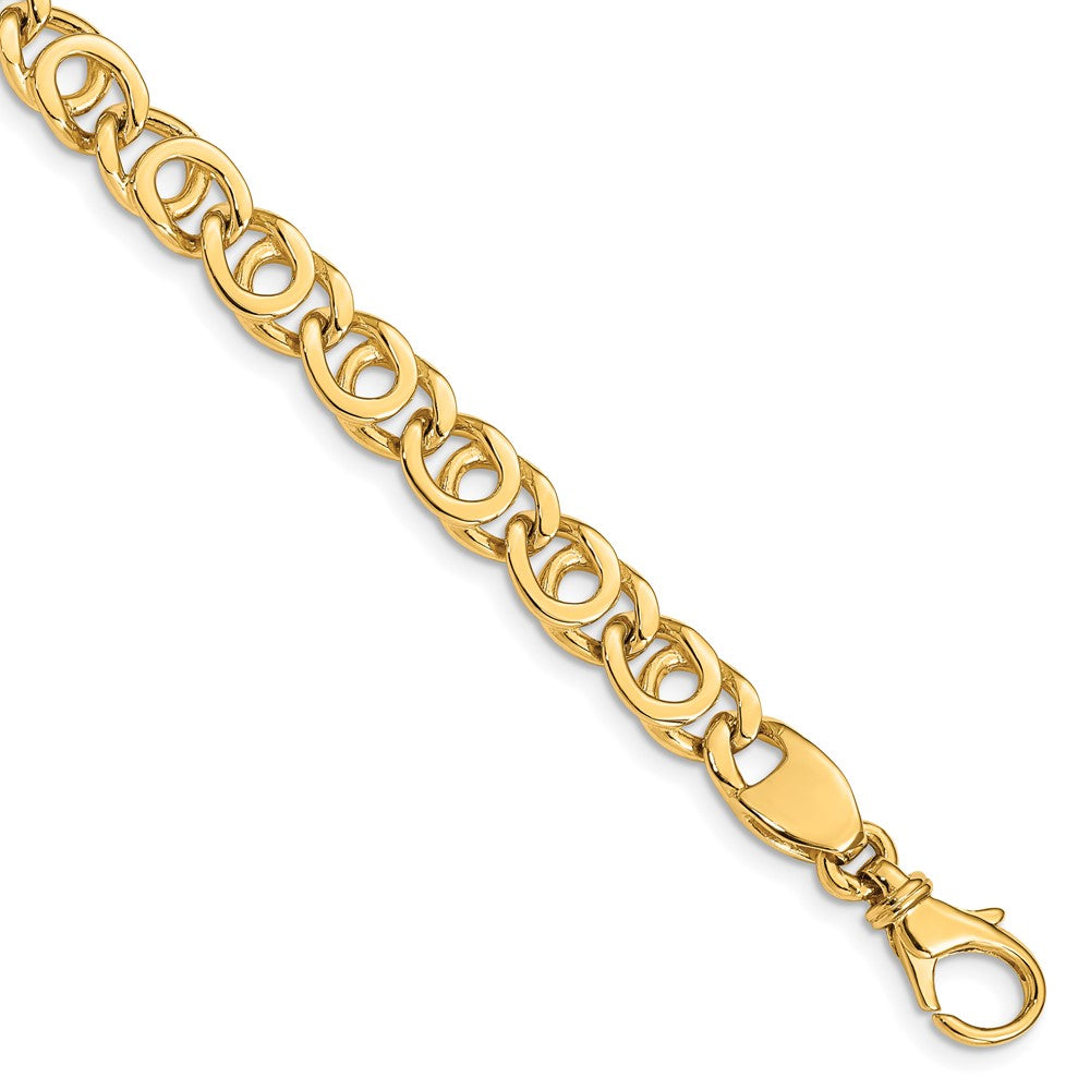 14K 7mm Hand Polished Fancy Link (Per Inch)