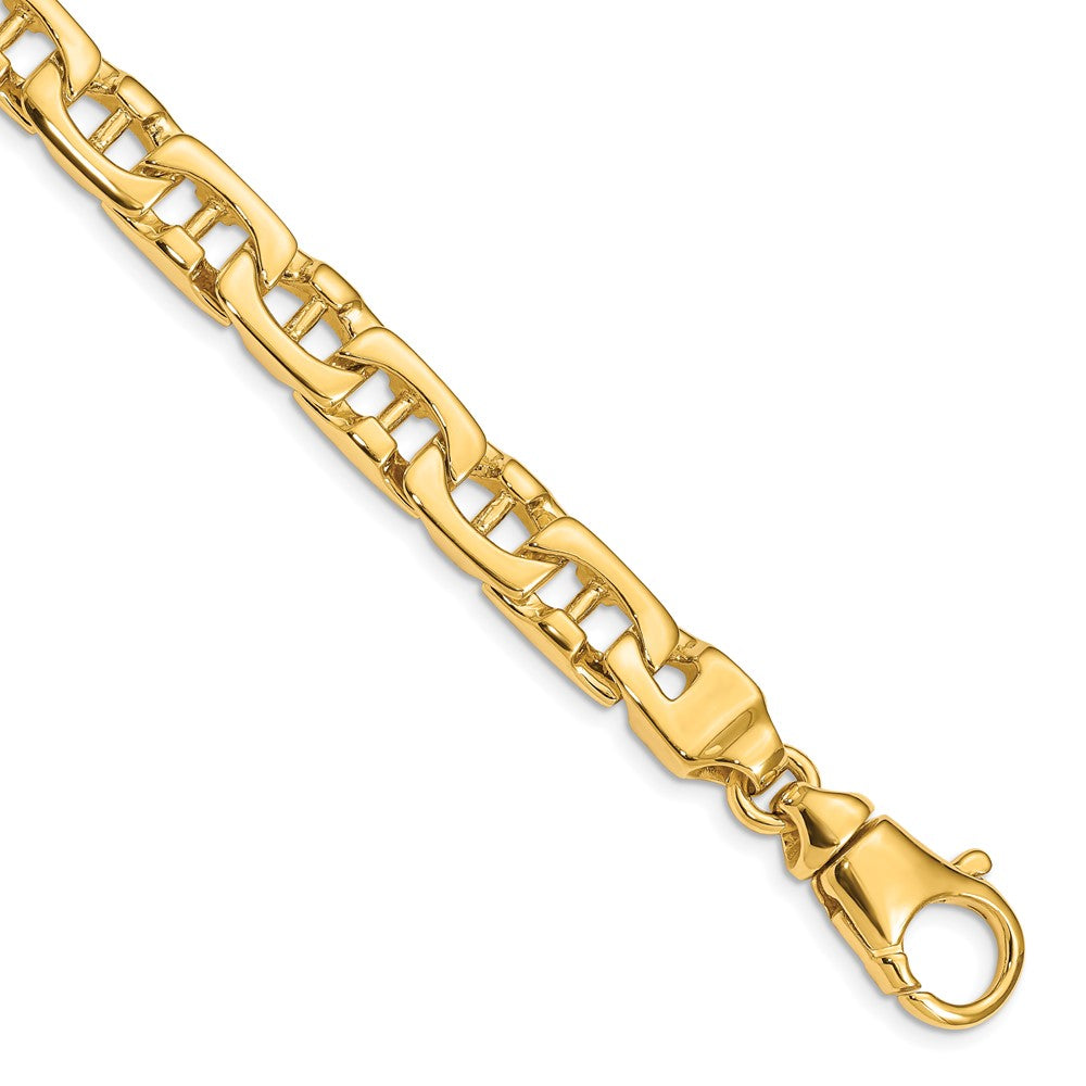 14K 8.5mm Hand-polished Fancy Link (Per Inch)