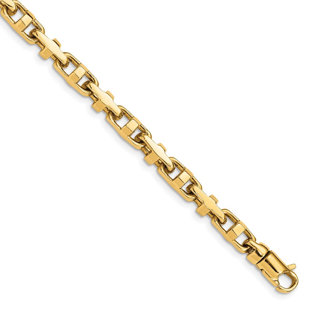 14k 5mm Hand-polished Fancy Link (Per Inch)