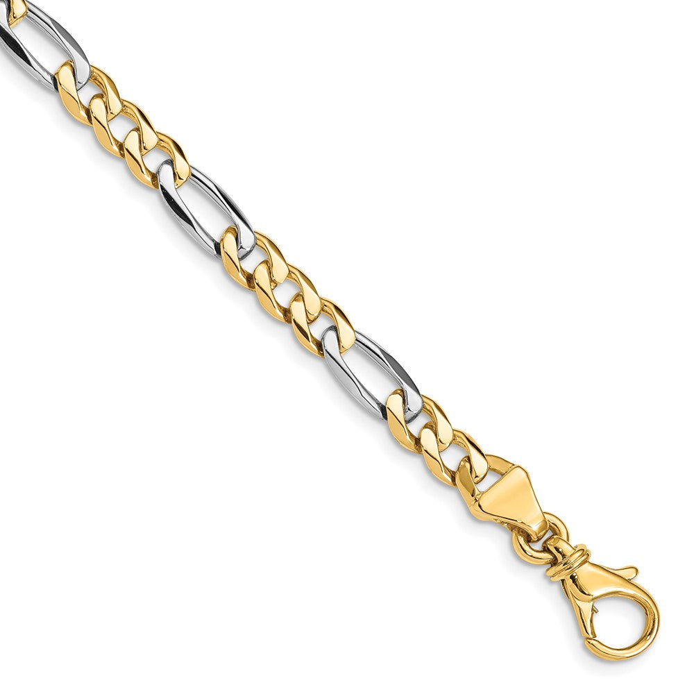 14k Two-tone 5.45mm Hand Polished Fancy Link Chain