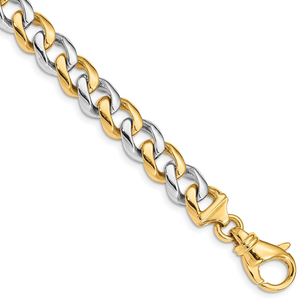 14k Two-tone 9.3mm Hand-polished Fancy Link Chain