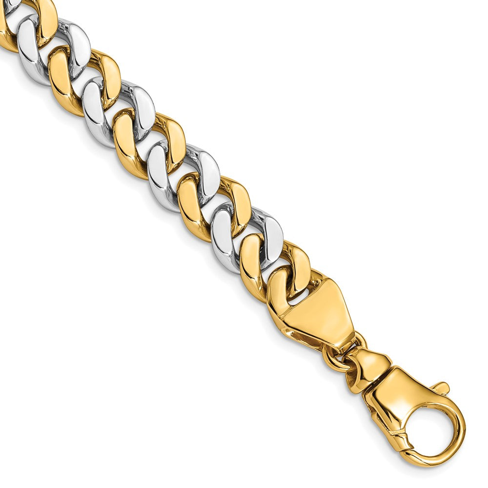 14k Two-tone 10mm Hand Polished Fancy Link Chain (Per Inch)