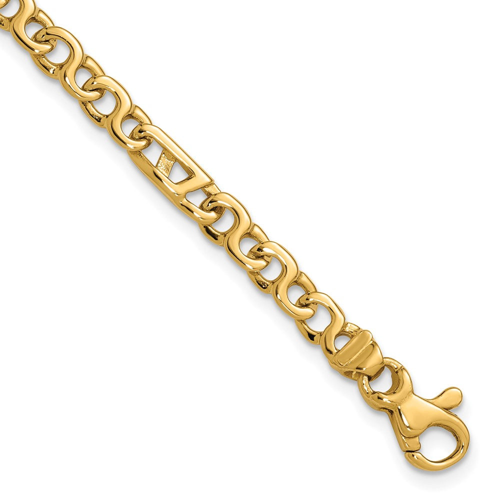 14K Hand Polished 4.3mm Fancy Link (Per Inch)