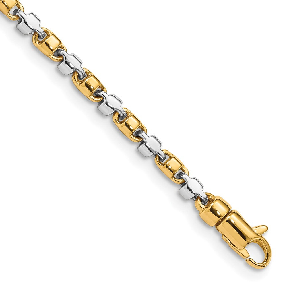 14k Two-tone 2.6mm Hand-polished Fancy Link (Per Inch)