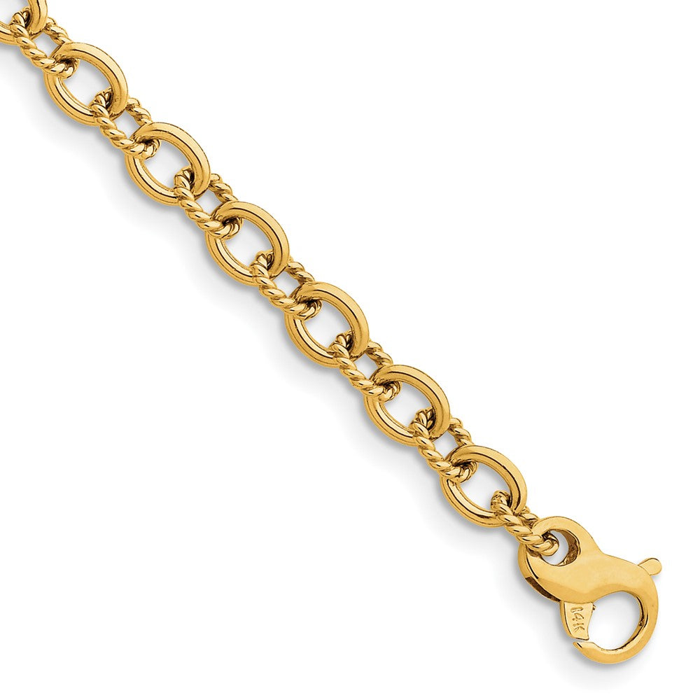 14k 7.8mm Hand-polished Fancy Link (Per Inch)