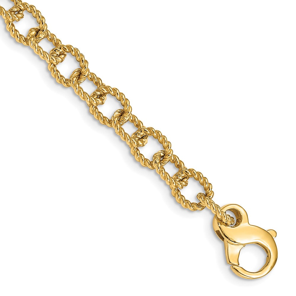 14K 6.5mm Polished Hand-polished Fancy Link (Per Inch)