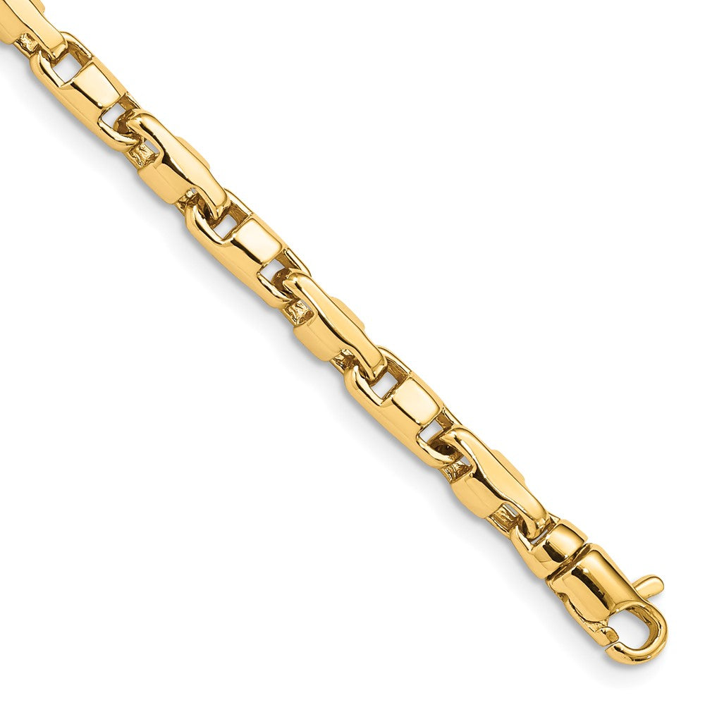 14K 4mm Hand-polished Fancy Link (Per Inch)